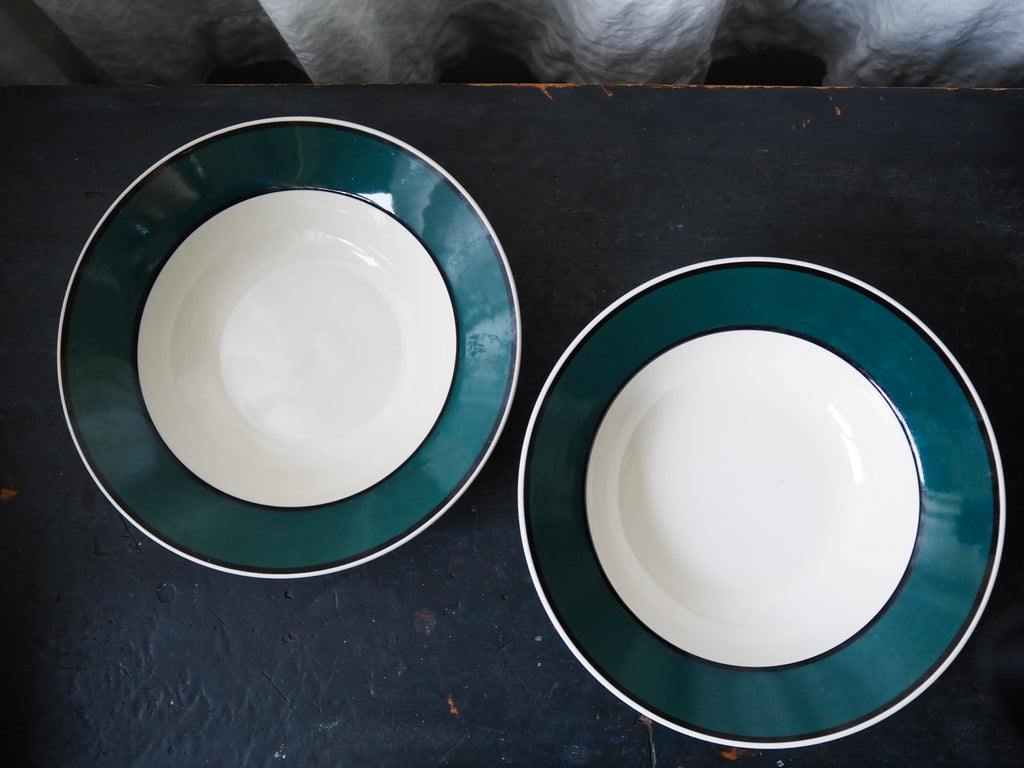 1990s Gibson Stoneware "Hudson Spruce" Pasta Bowls, set of 2