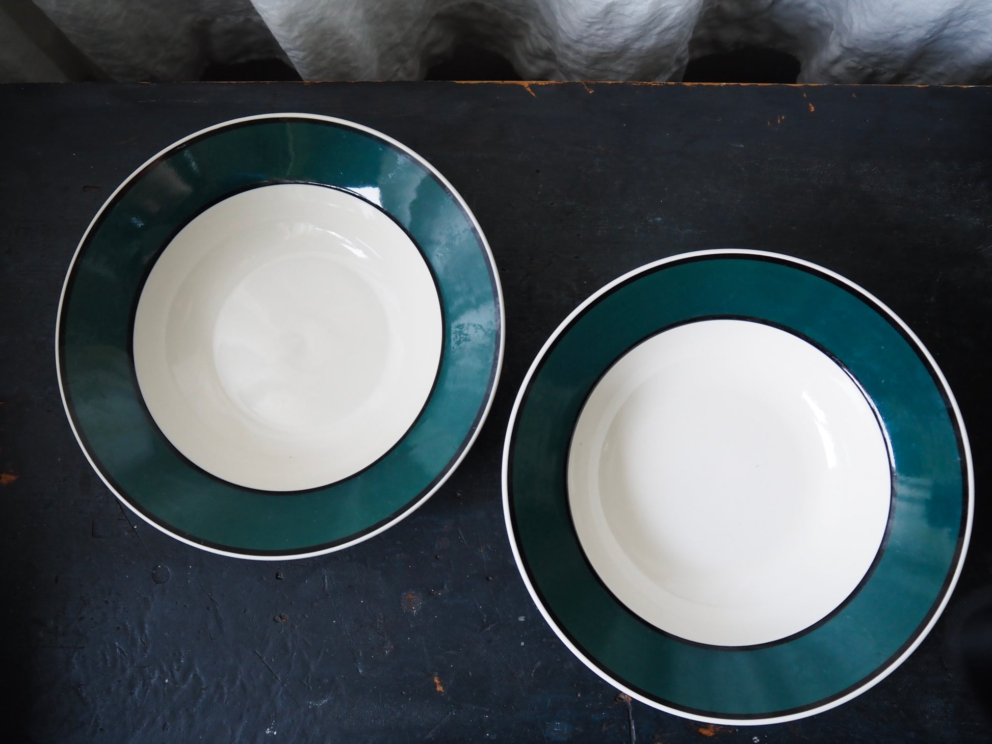 1990s Gibson Stoneware "Hudson Spruce" Pasta Bowls, set of 2