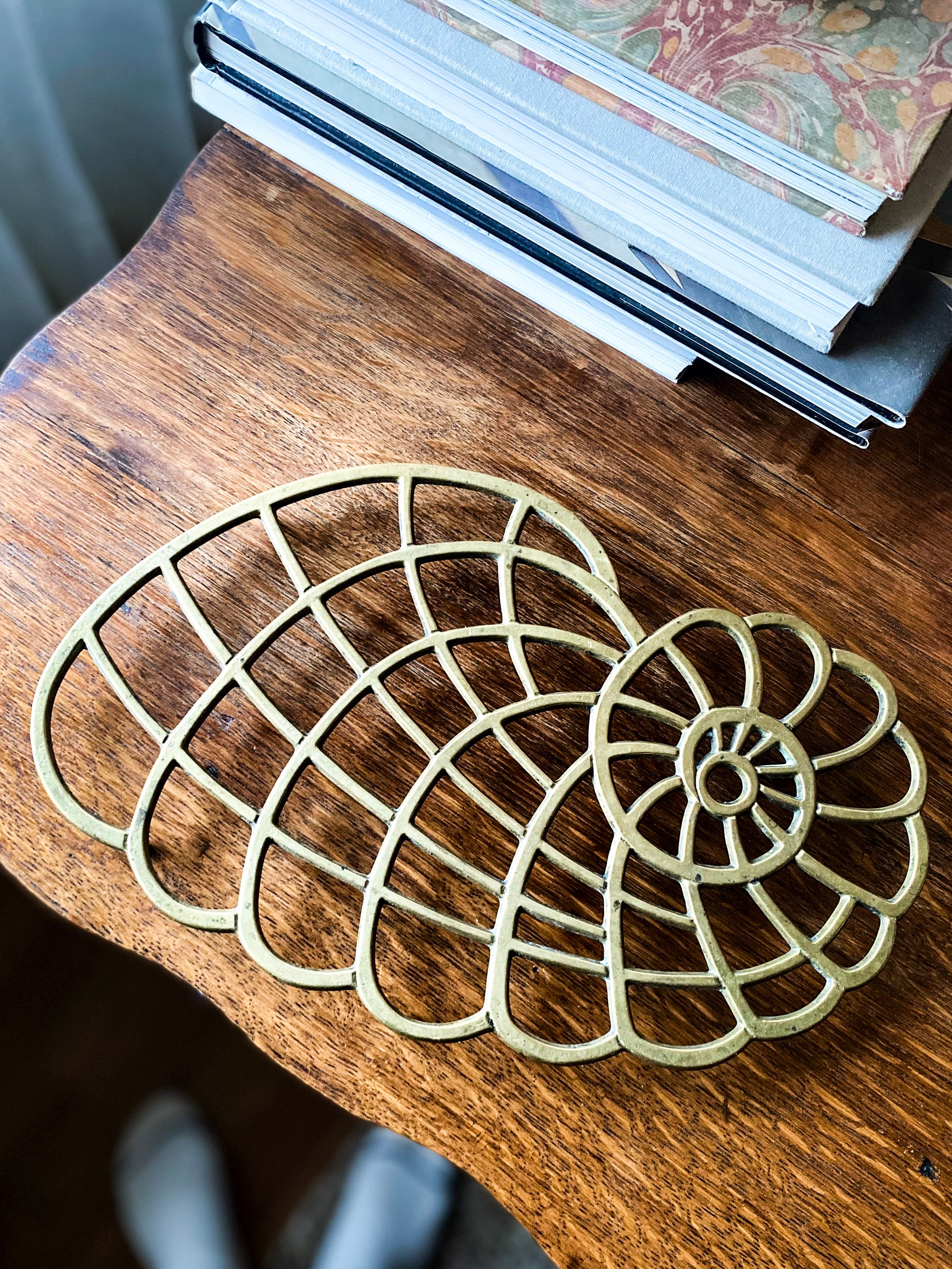 1970s Brass Conch Shell Trivet