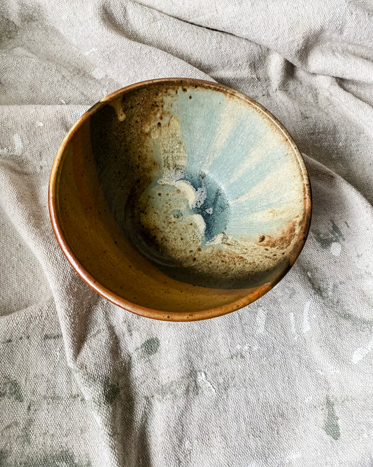 Matte Technicolor Glaze Studio Pottery Bowl