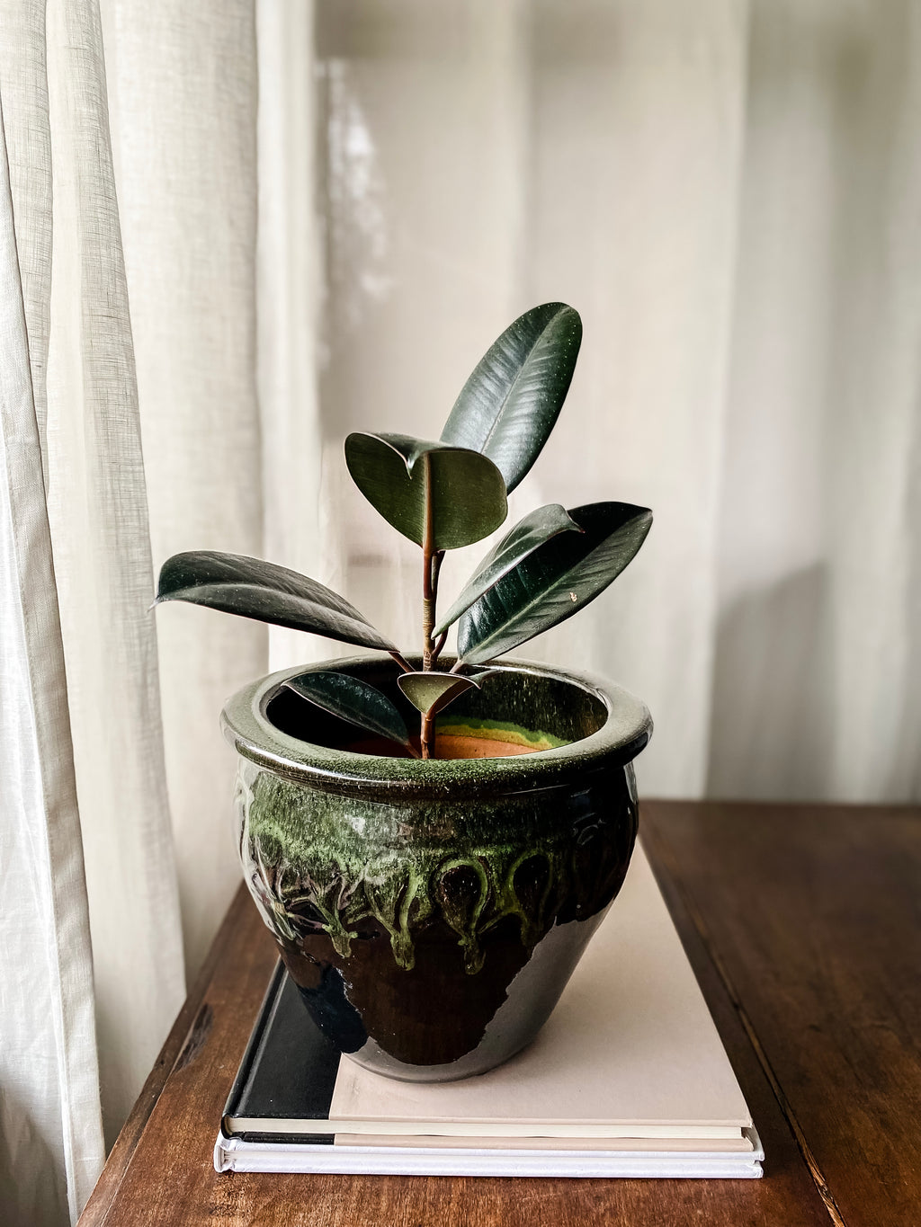 Green Ceramic Planter