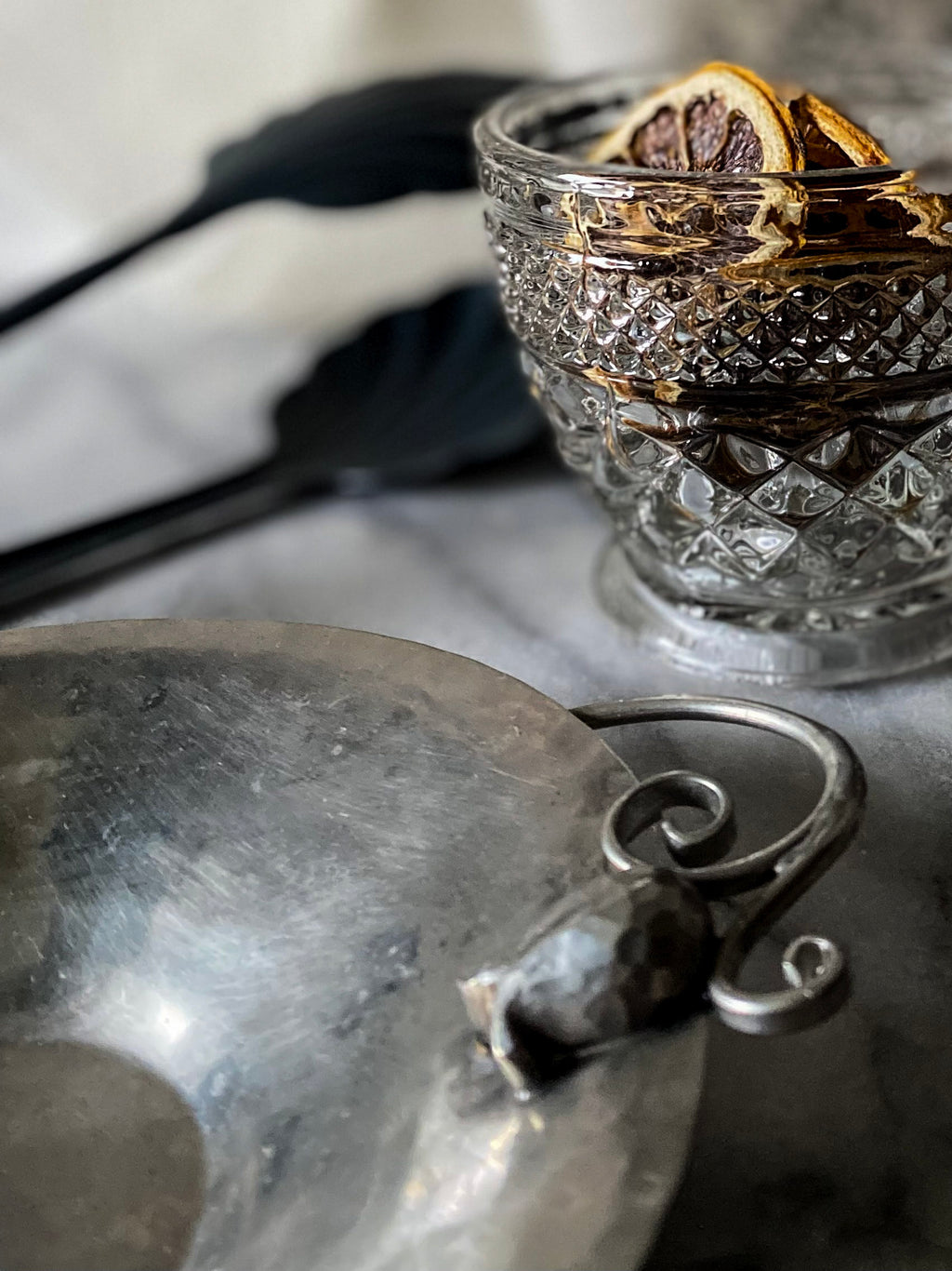 1930s Art Deco Serge Nekrasoff Pewter Dish with Tulip Handles