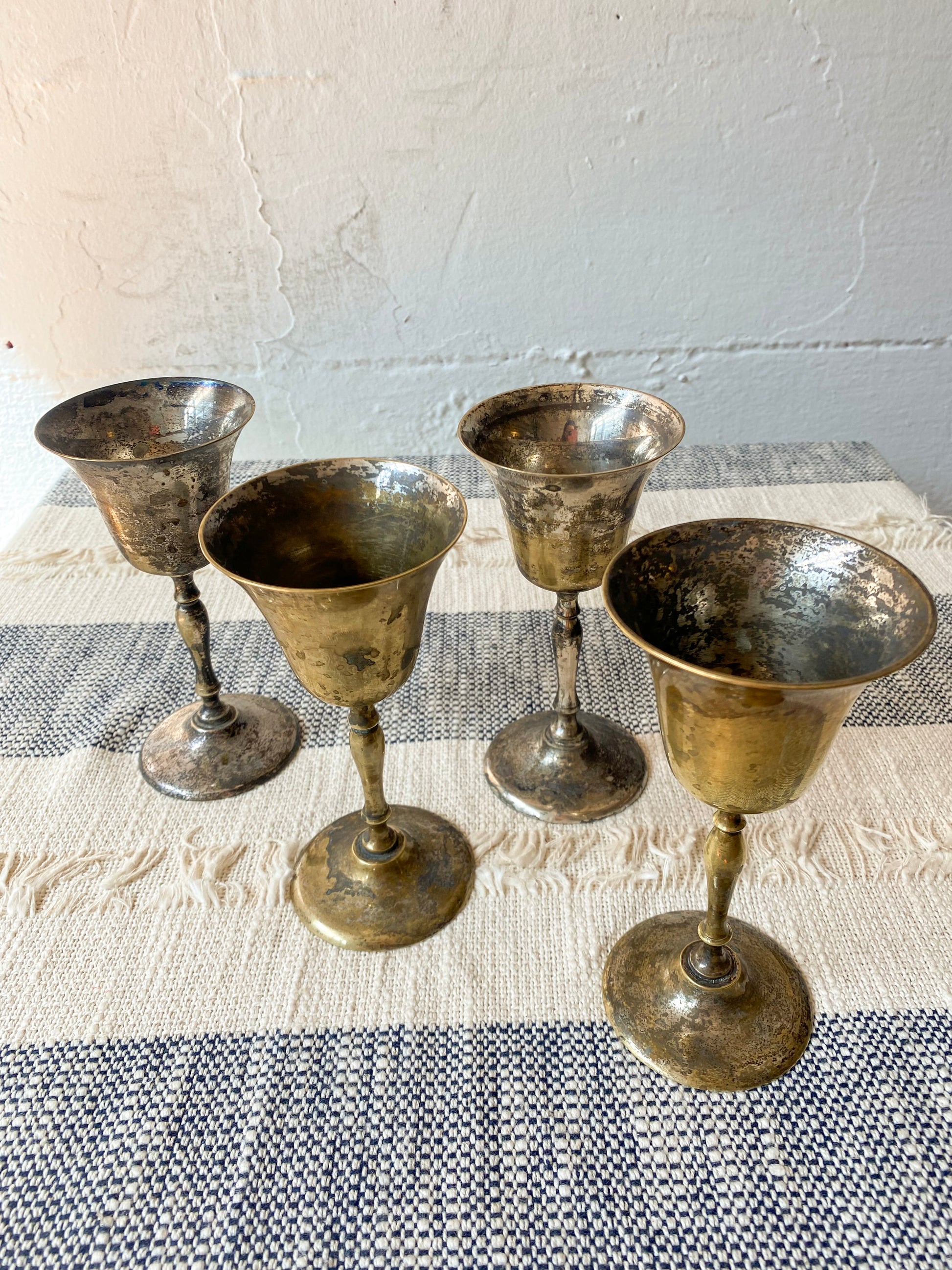 Brass Plated Chalices, set of four