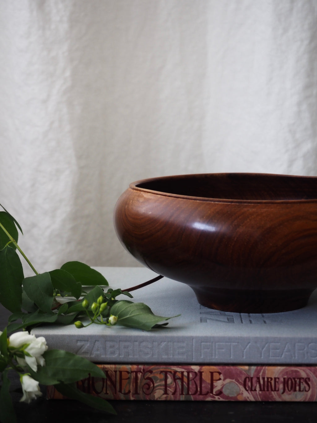 Hand-Turned and Lacquered Burl Wood Bowl