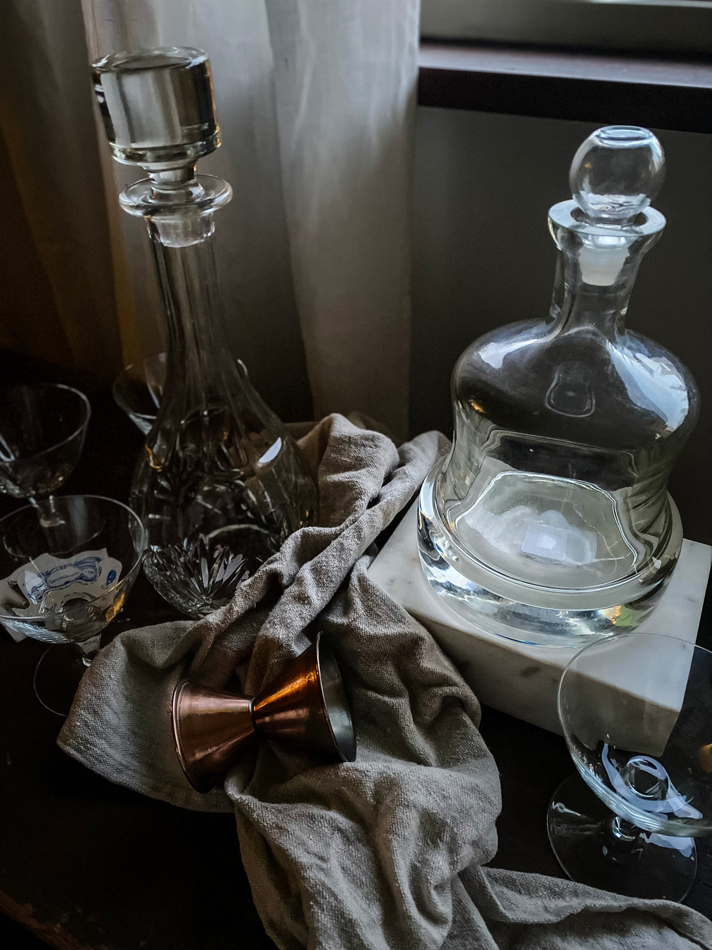 Bell-Shaped Glass Decanter