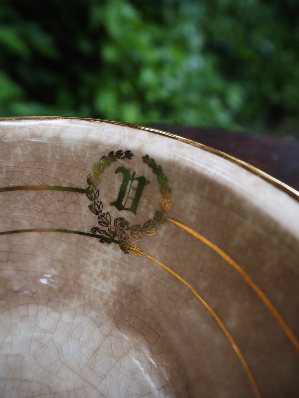 Vintage Art Deco Century by Salem Ironstone Bowl with 23k Gold