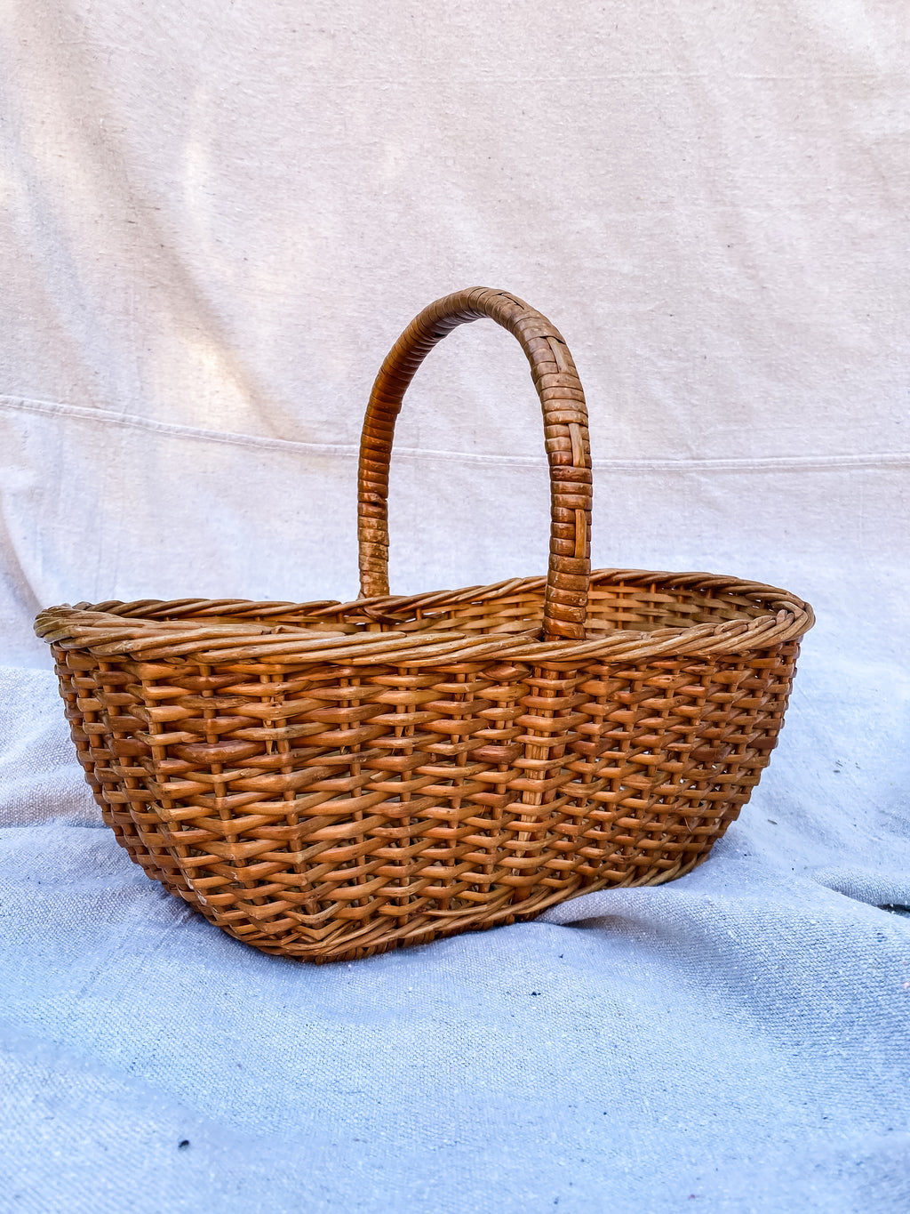 Oval Basket with Handle, c. 1960s