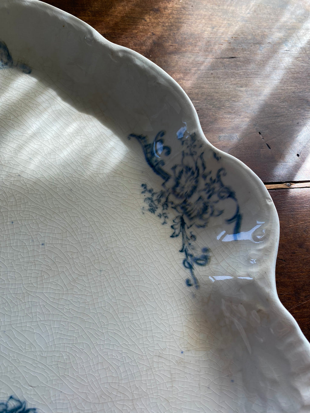 Laughlin 'American Beauty' Flow Blue Transferware Serving Platter