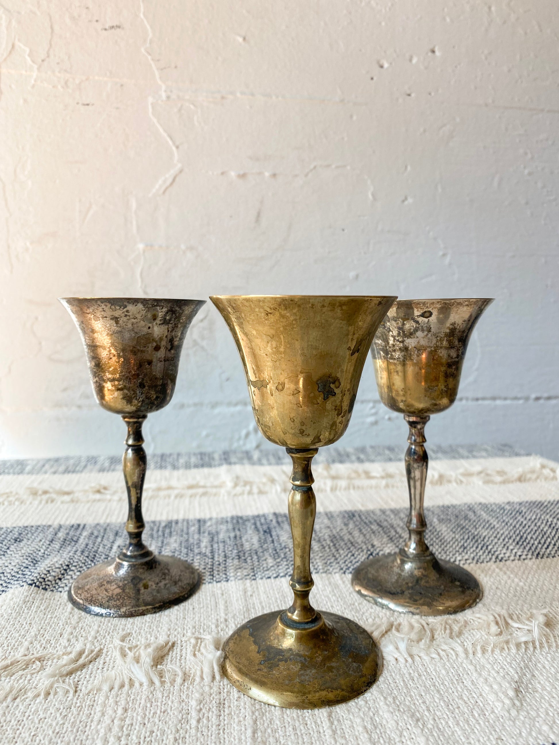 Brass Plated Chalices, set of four