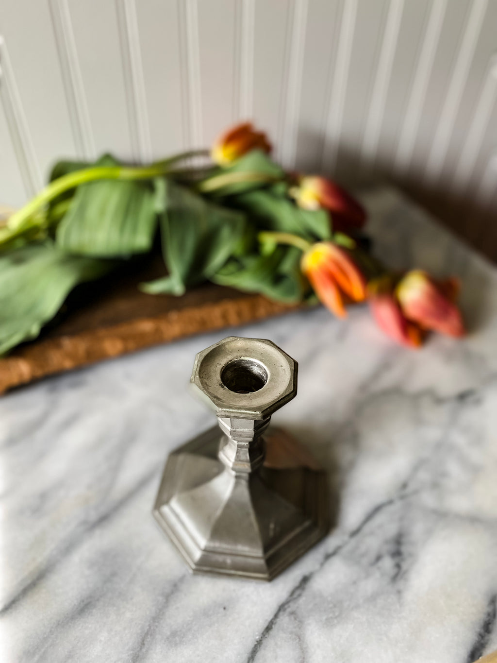 Pewter Octette Candlestick