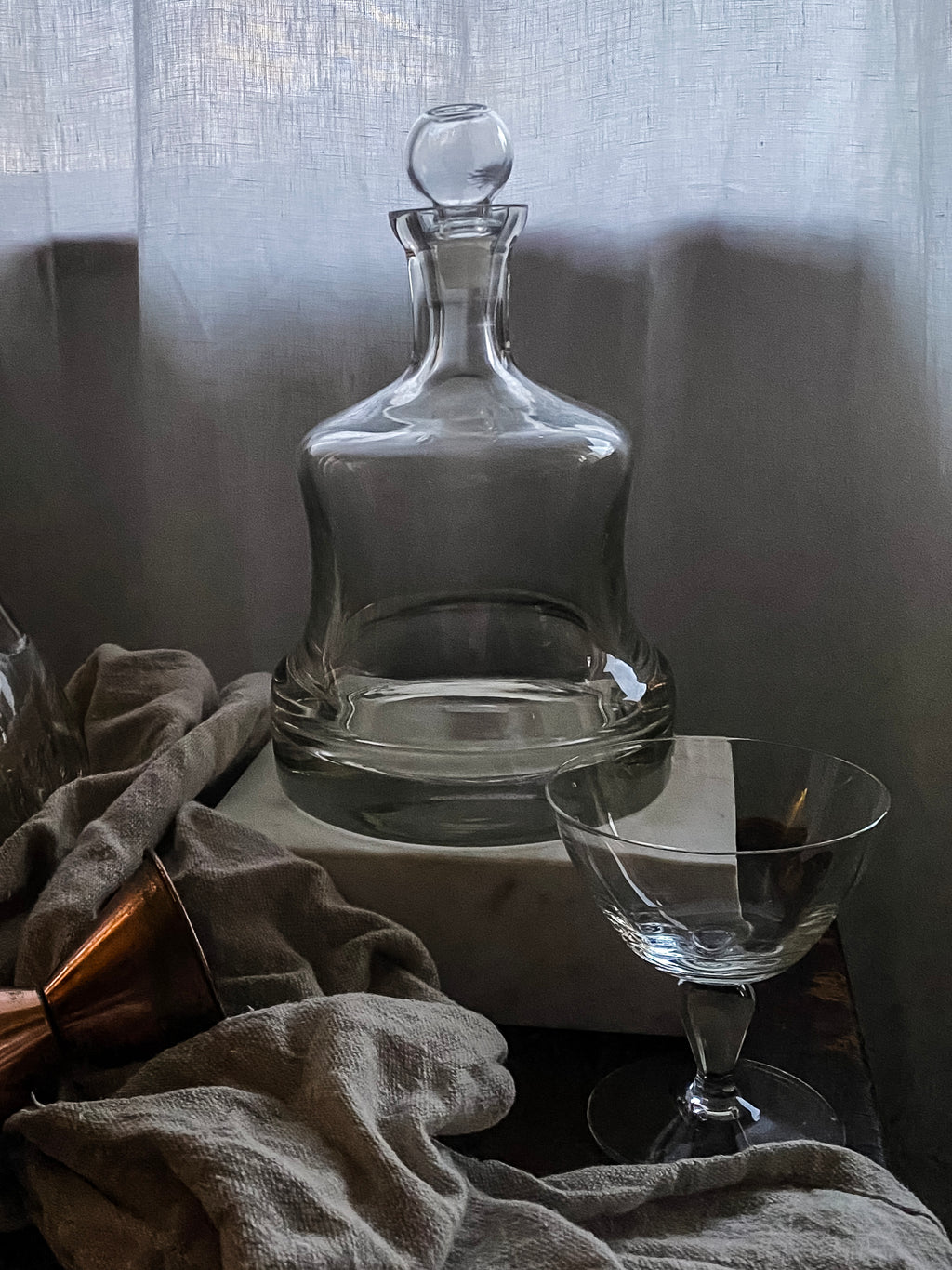 Bell-Shaped Glass Decanter
