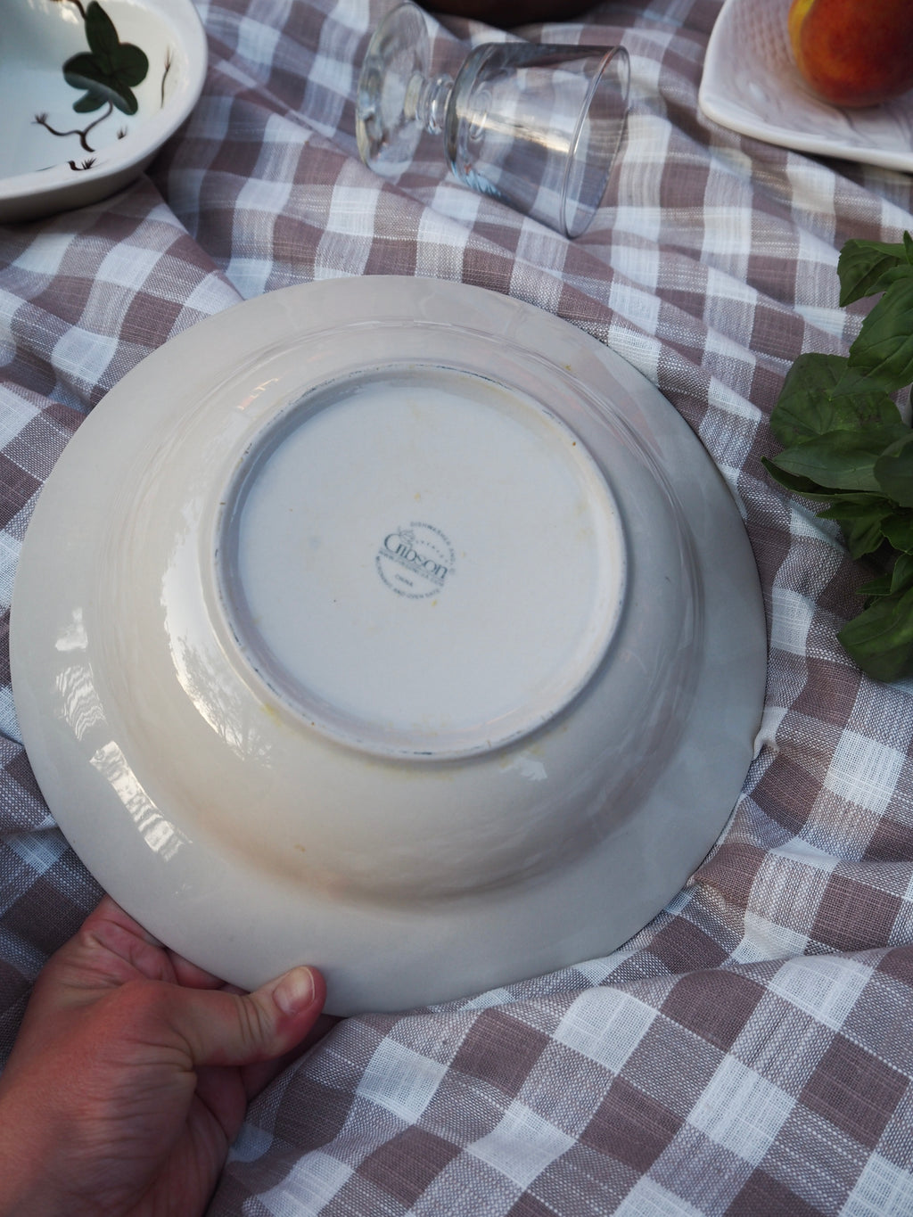 1990s Gibson Stoneware "Hudson Spruce" Pasta Bowls, set of 2