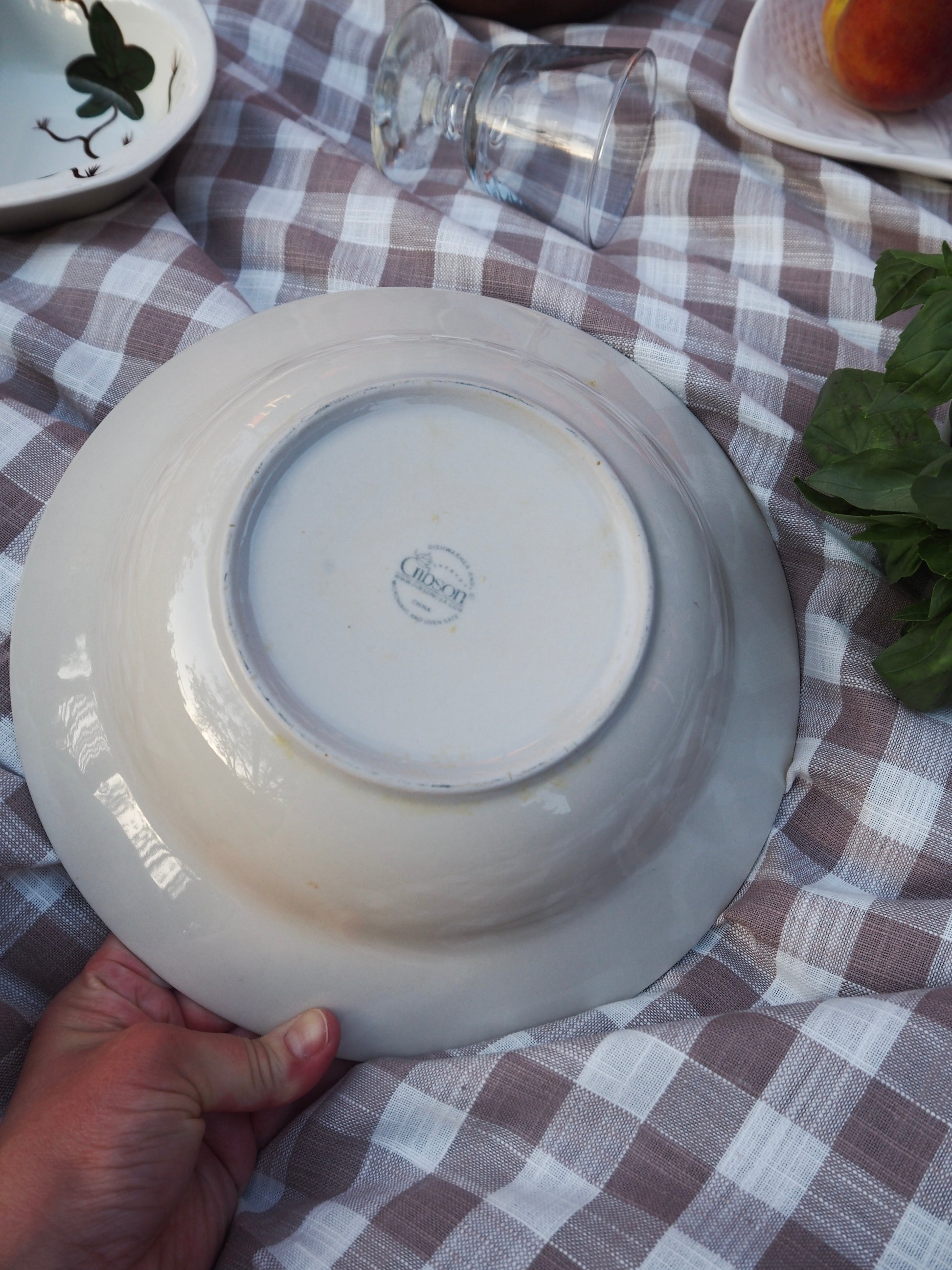 1990s Gibson Stoneware "Hudson Spruce" Pasta Bowls, set of 2