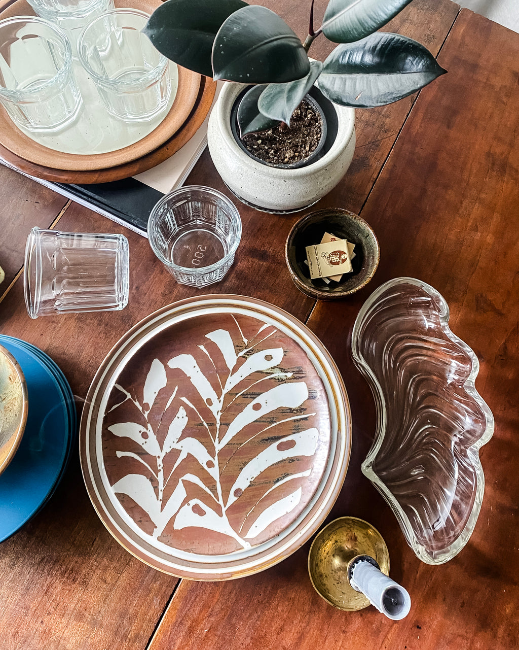 Independence Stoneware 1970s Taos Plates, set of four