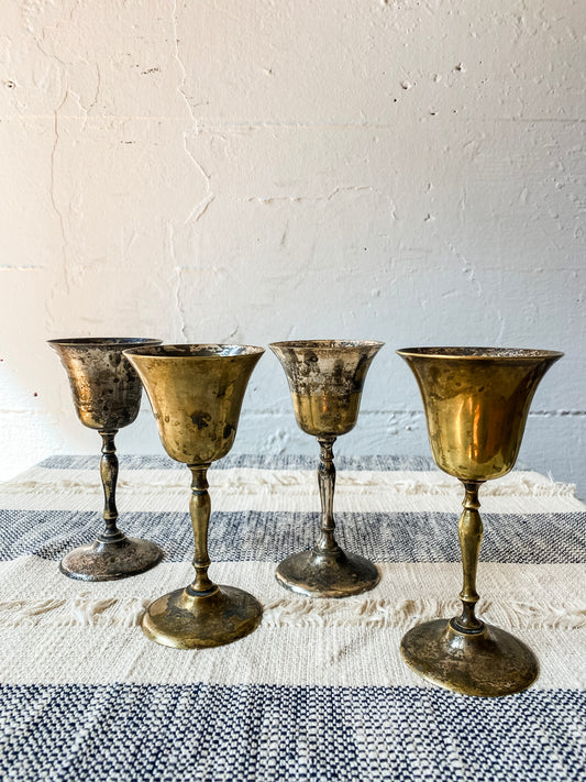 Brass Plated Chalices, set of four