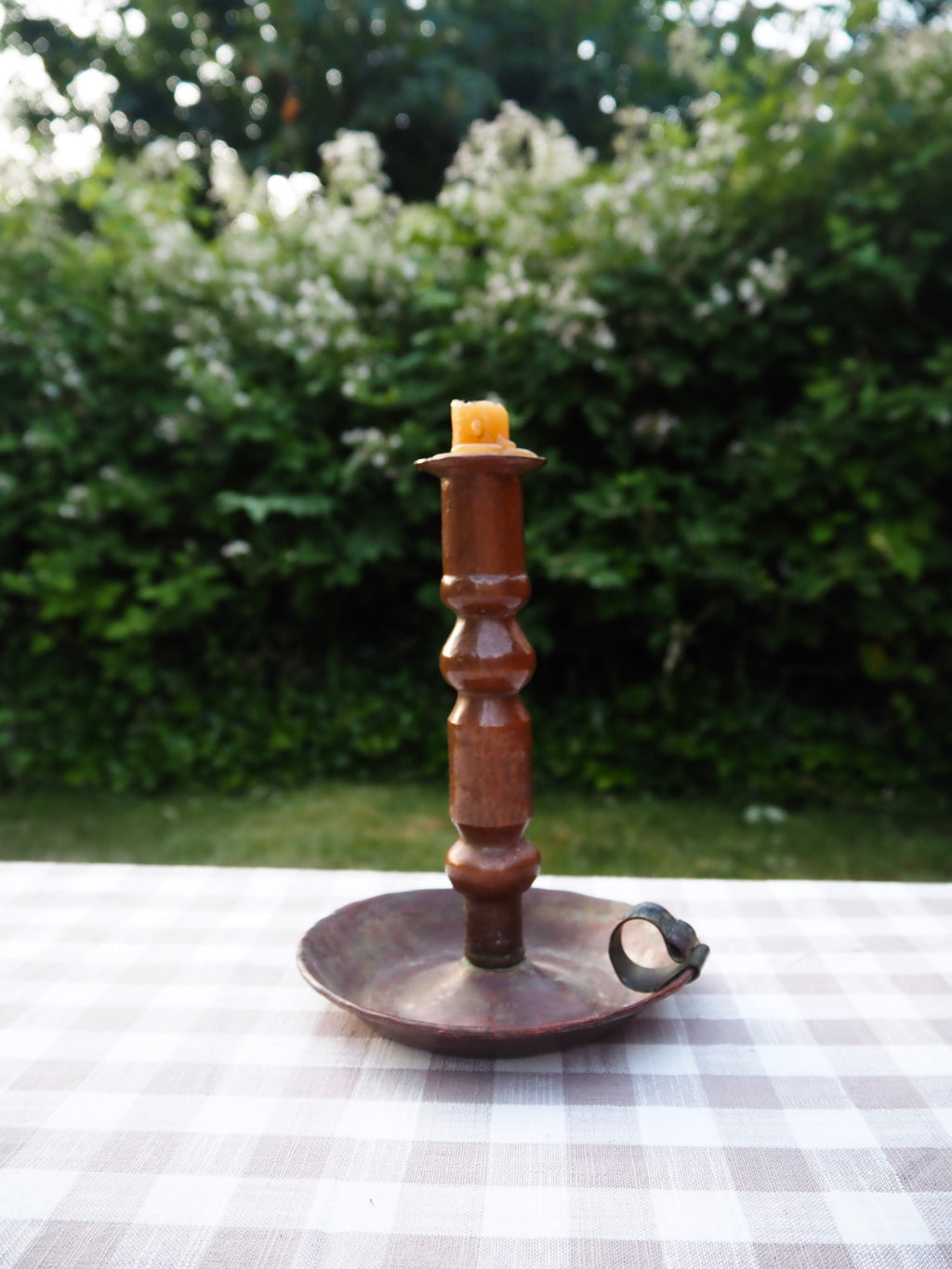 Antique Copper Chamber Candlestick