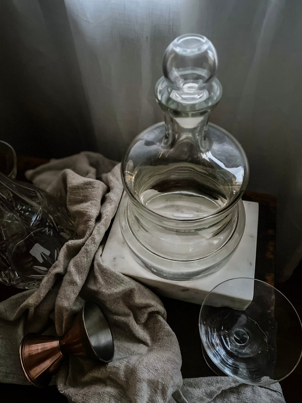 Bell-Shaped Glass Decanter