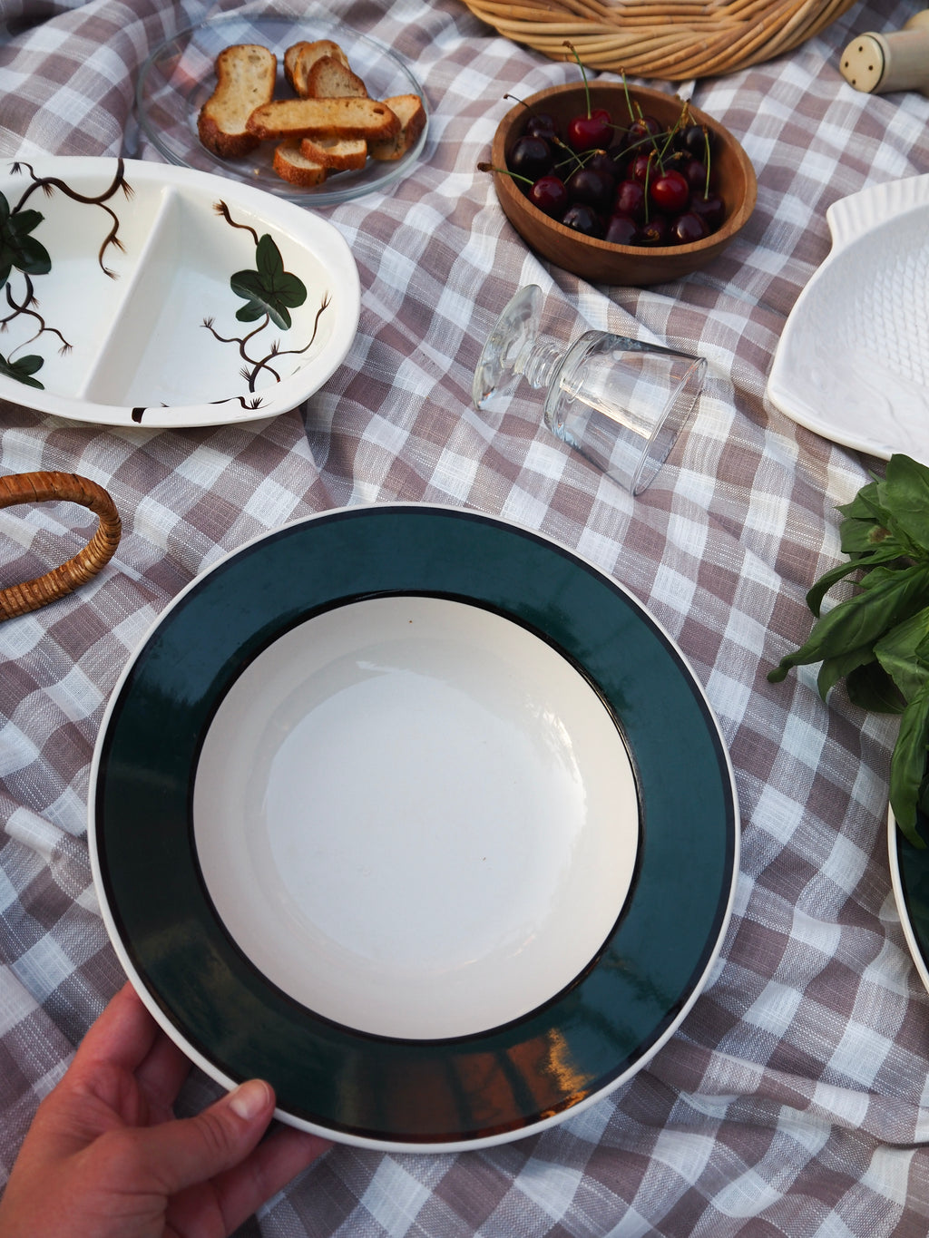 1990s Gibson Stoneware "Hudson Spruce" Pasta Bowls, set of 2