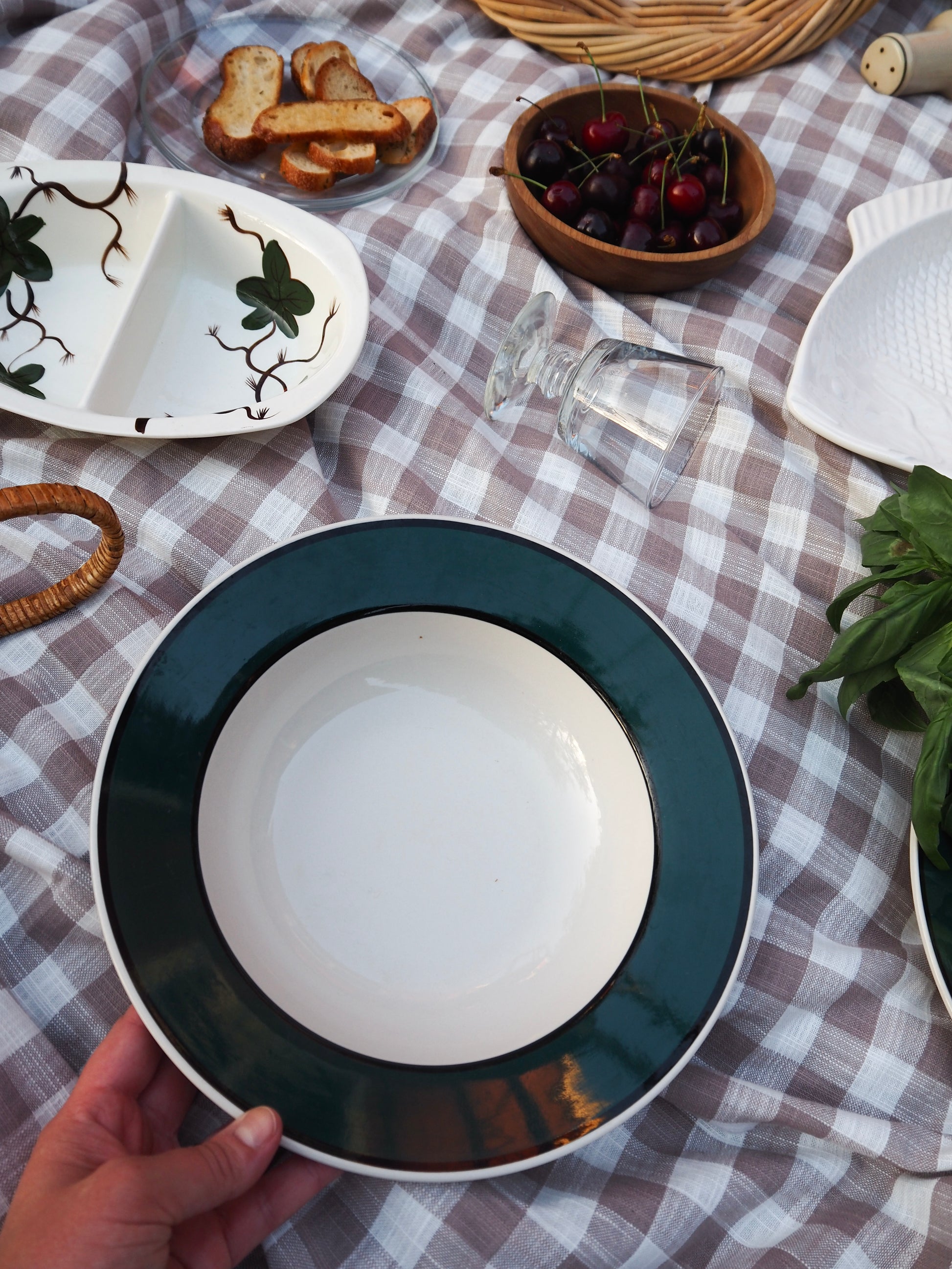 1990s Gibson Stoneware "Hudson Spruce" Pasta Bowls, set of 2