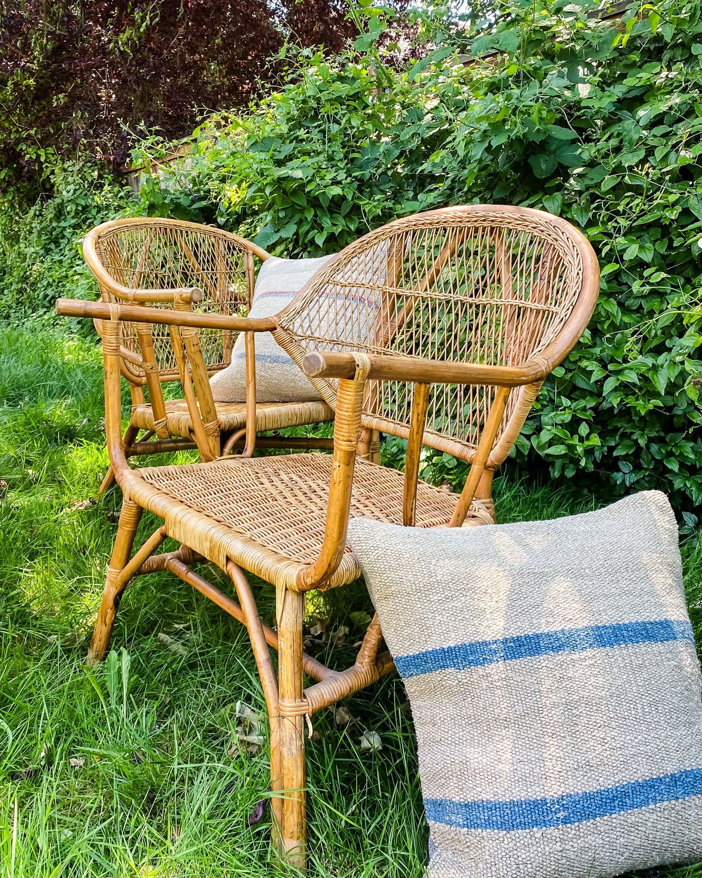 1950s Rattan Wicker Armchair (1)