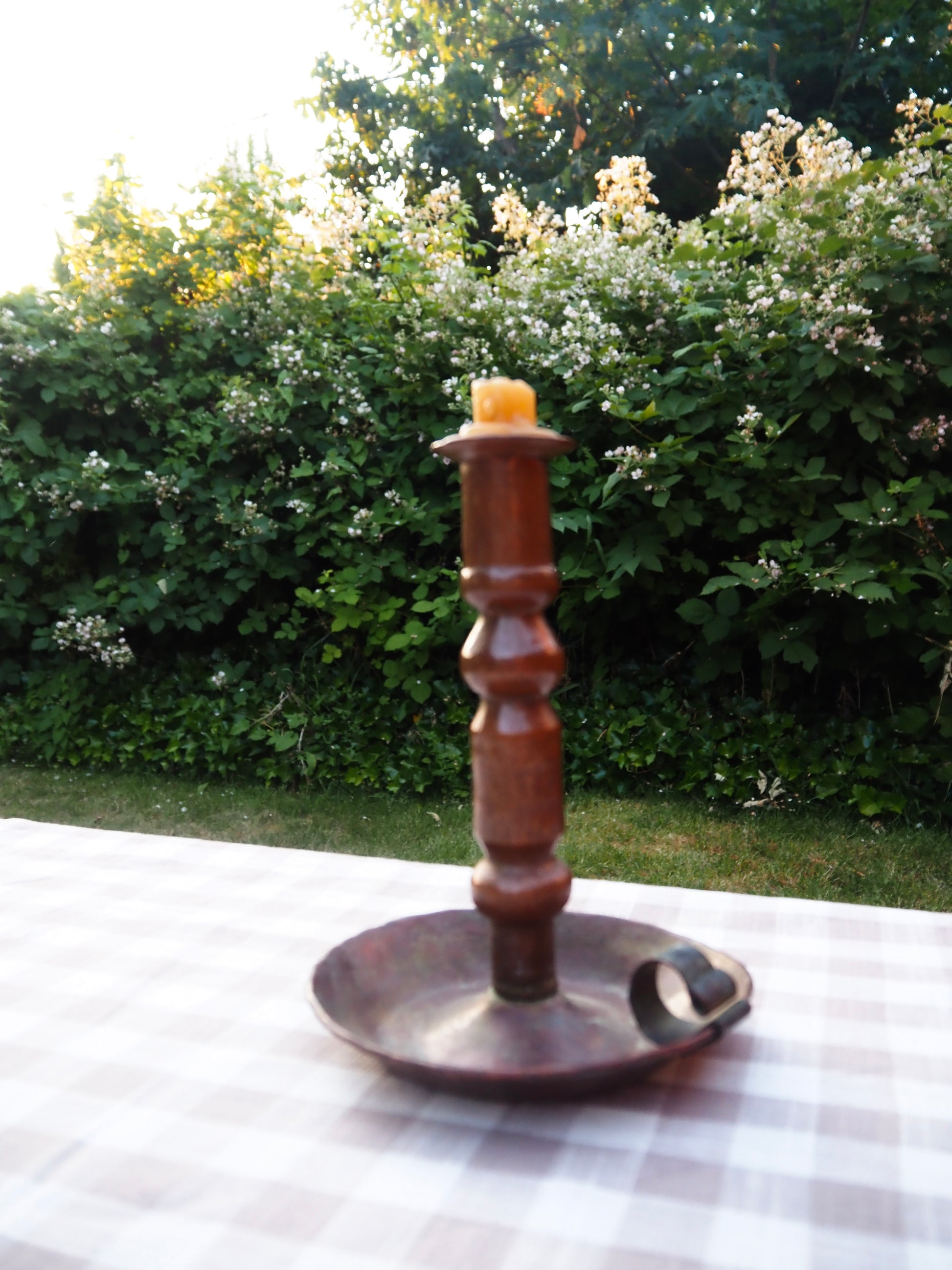 Antique Copper Chamber Candlestick