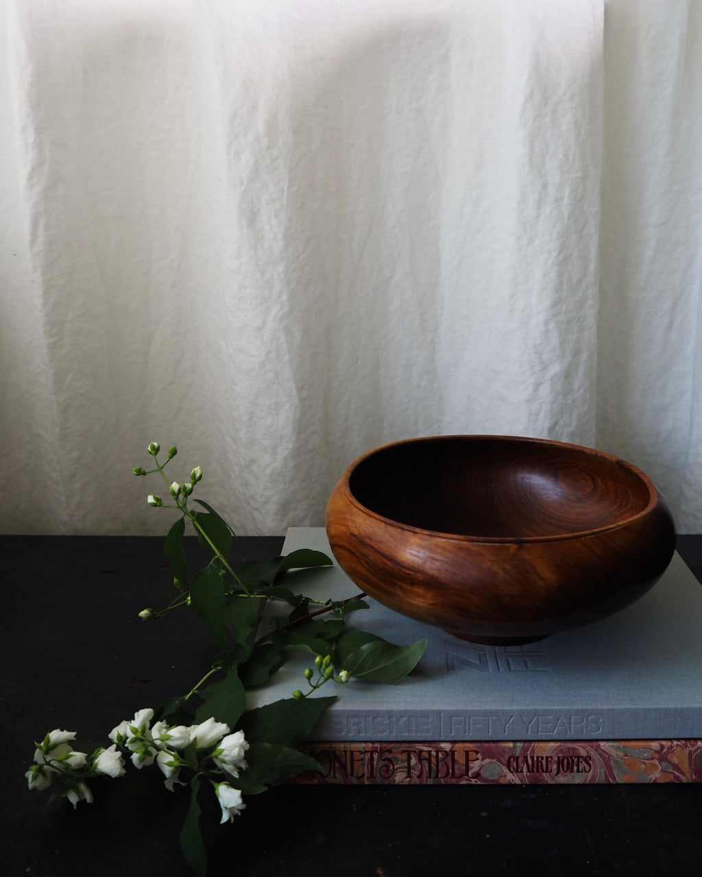Hand-Turned and Lacquered Burl Wood Bowl