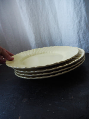 Butter Yellow Franciscan Pottery Plates, set of 4