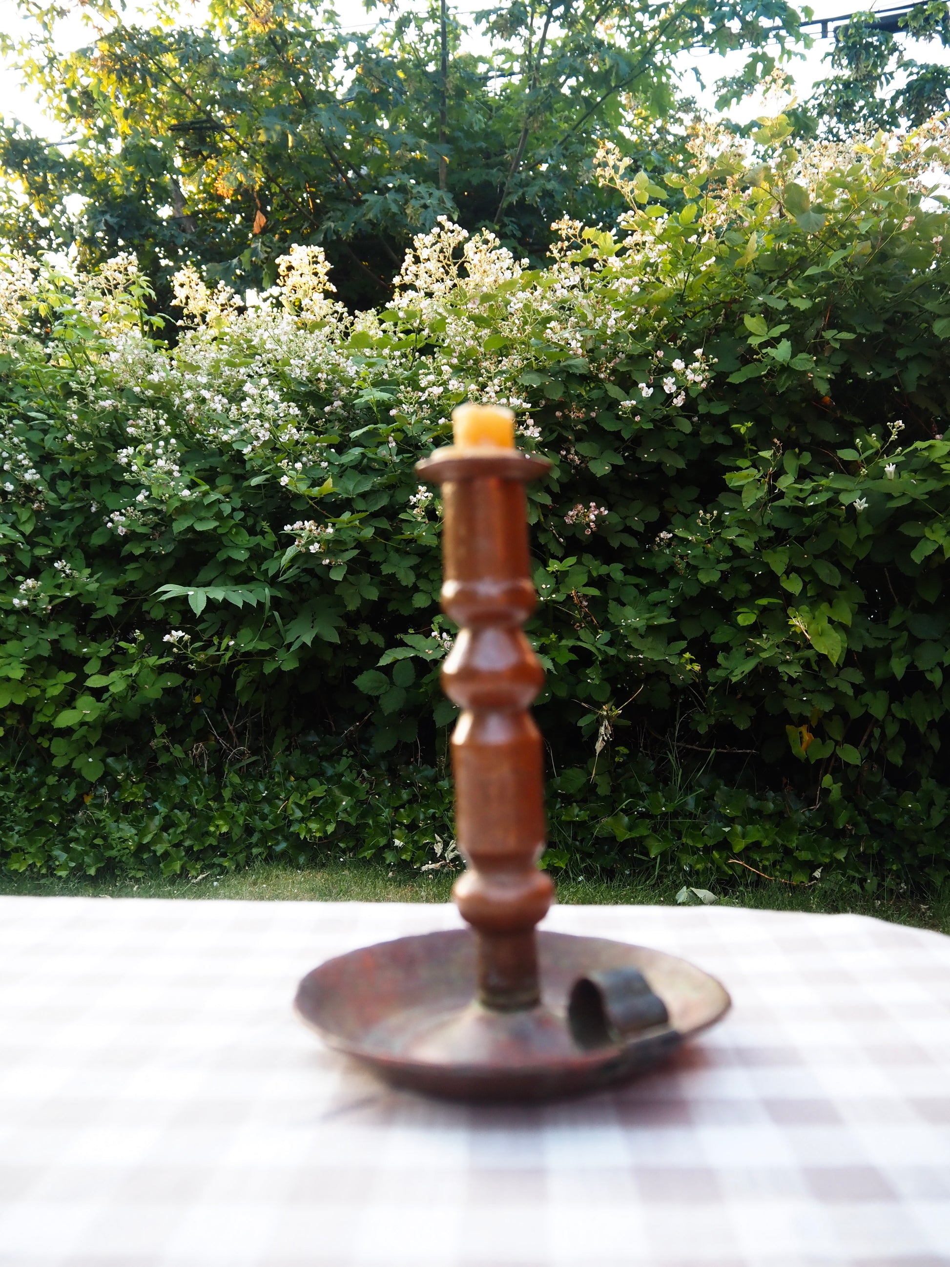 Antique Copper Chamber Candlestick