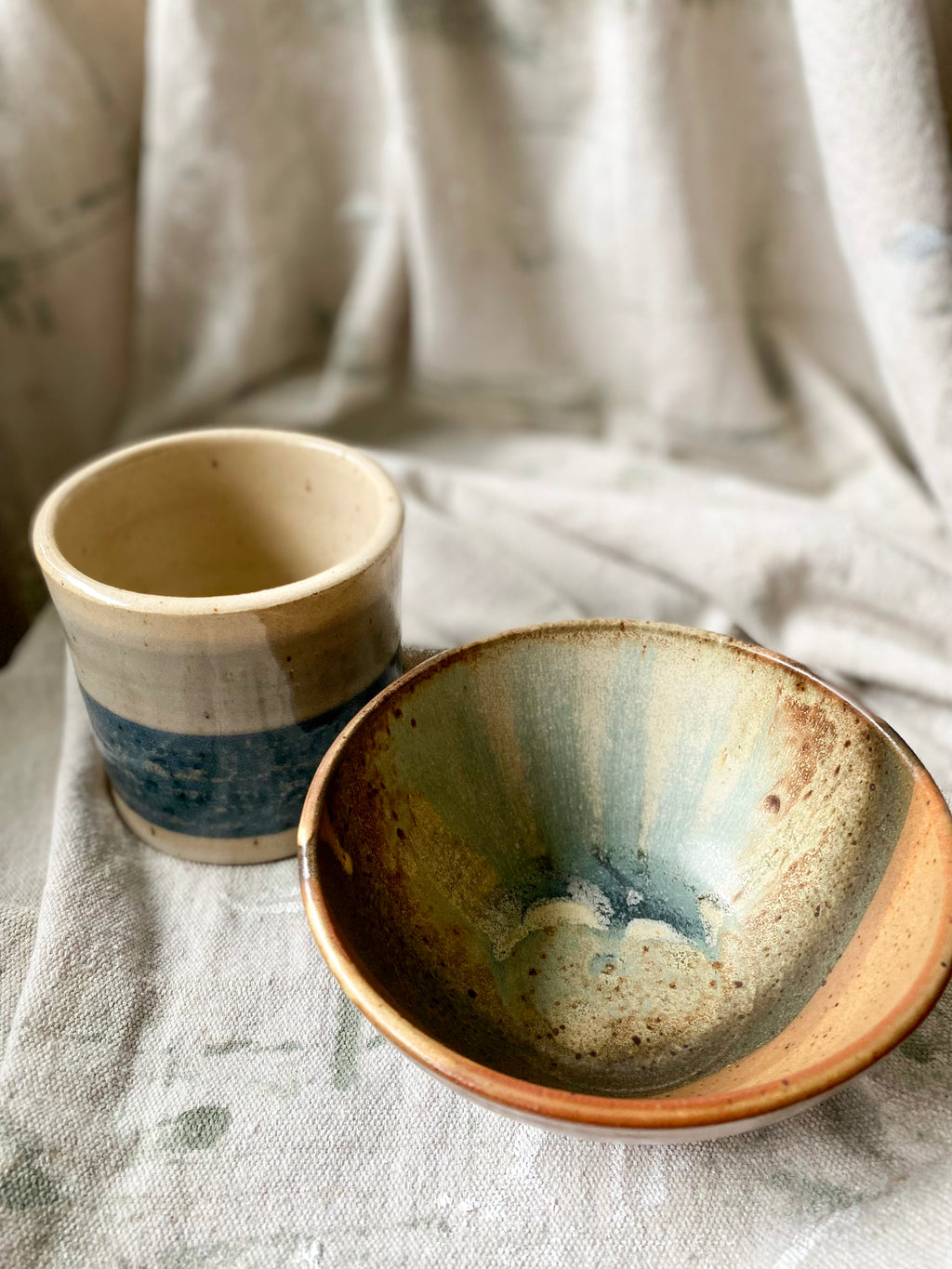 Matte Technicolor Glaze Studio Pottery Bowl