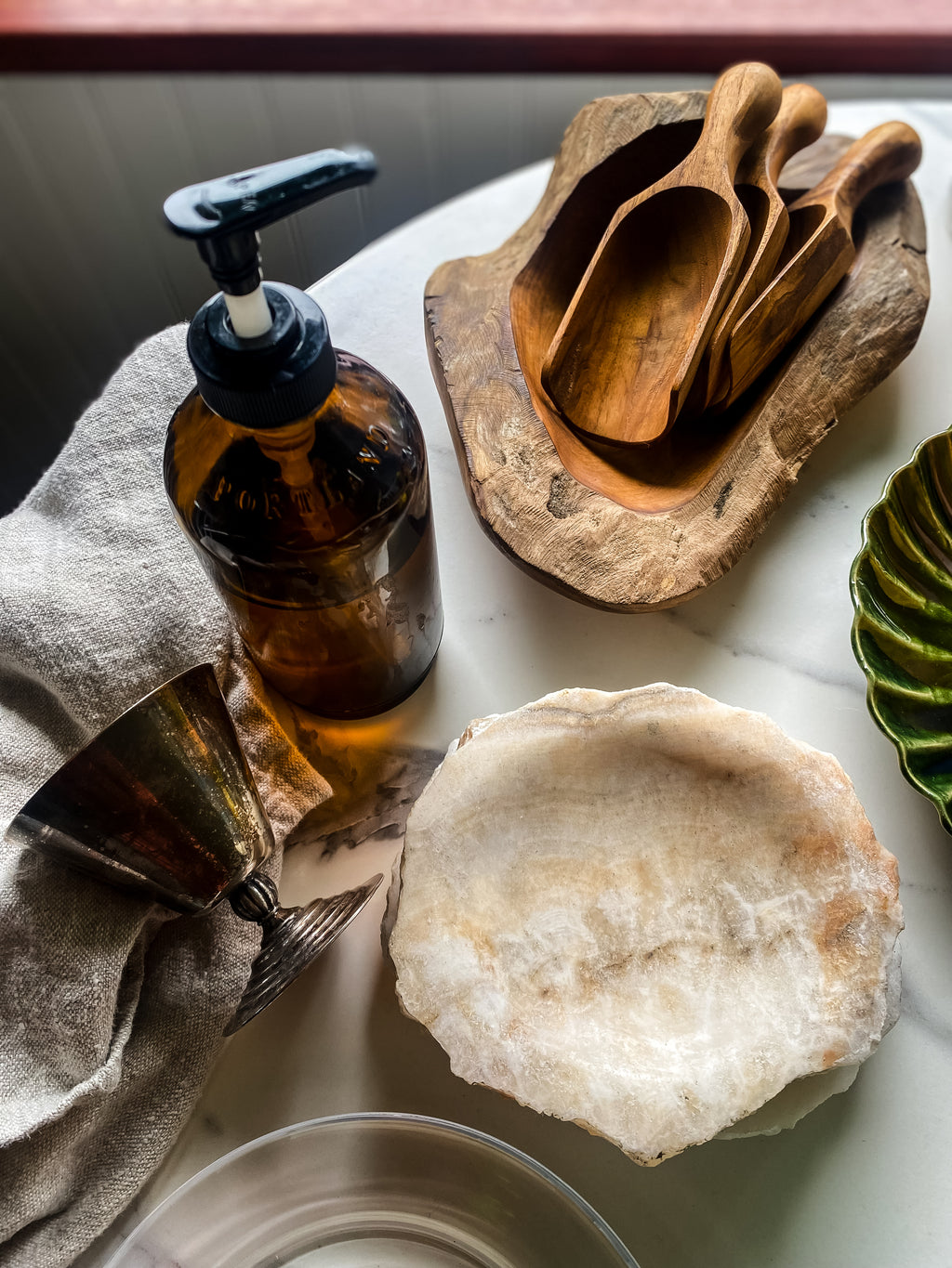 Raw Edge Stone Soap Dish, Rose