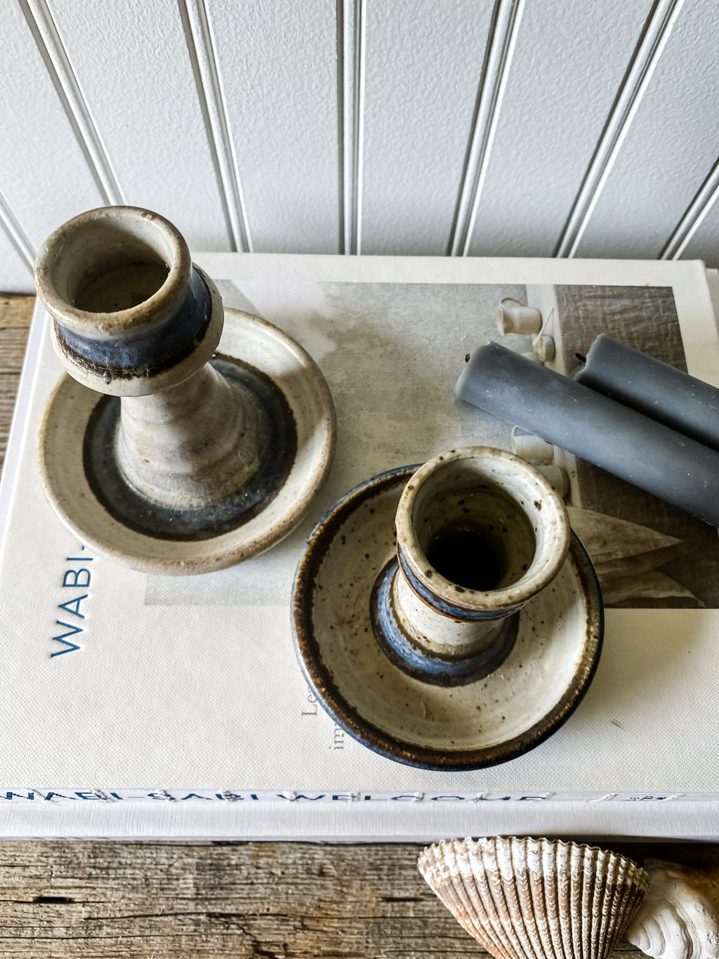 Studio Pottery Candlesticks by Mary Hedges