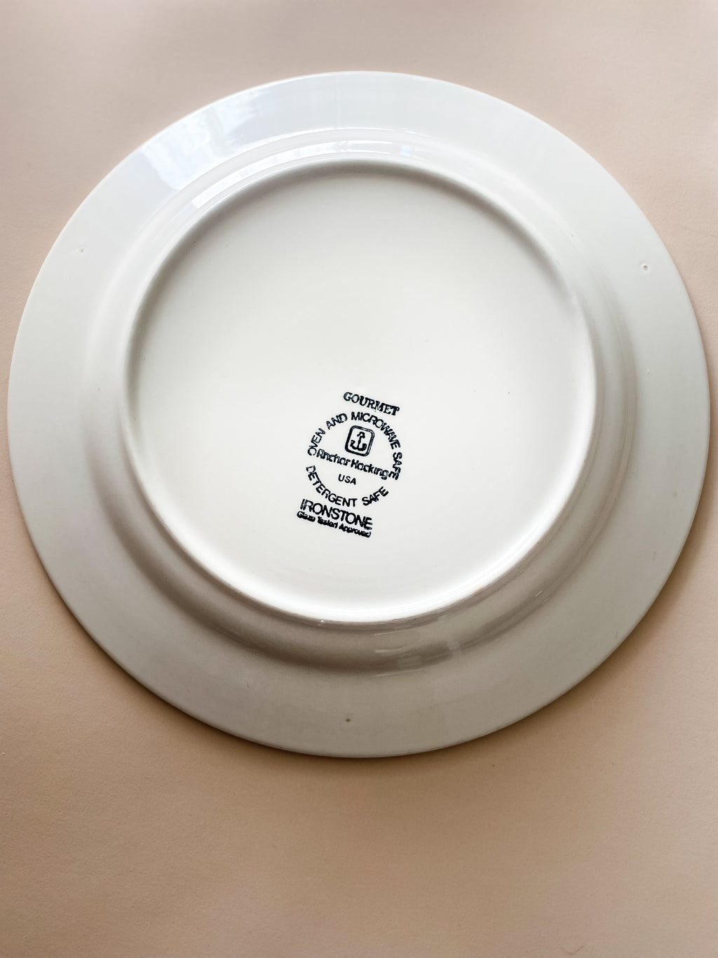Ironstone Plate with Blue Radishes