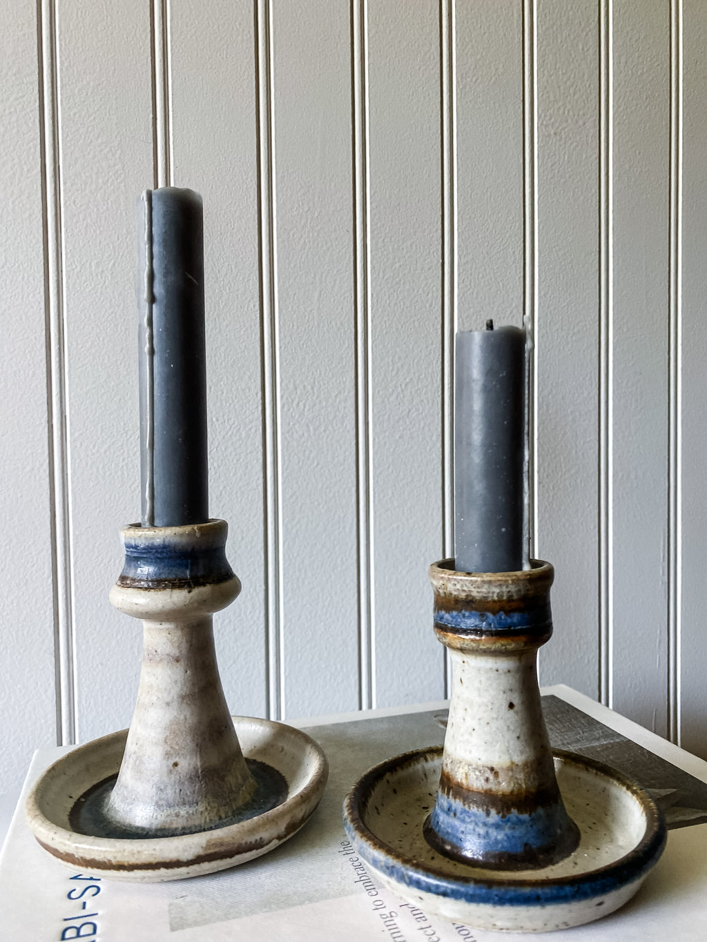 Studio Pottery Candlesticks by Mary Hedges