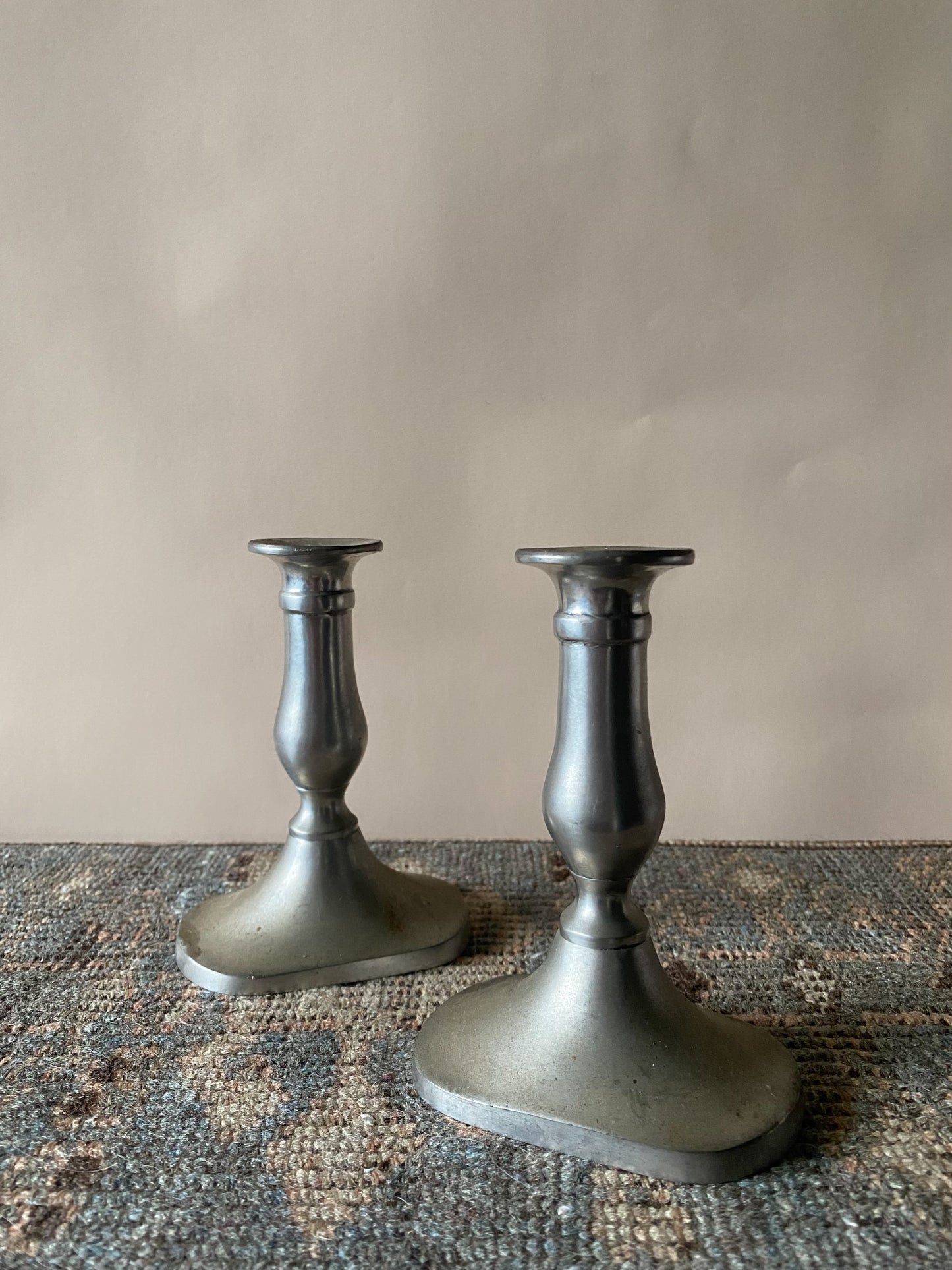 Williamsburg Stieff Pewter Candlestick Pair