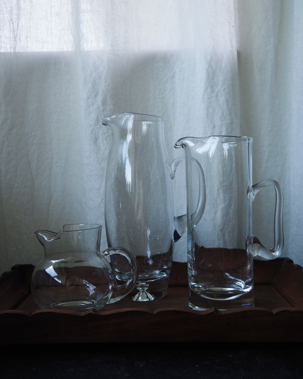 Vintage Midcentury Tall Glass Pitcher