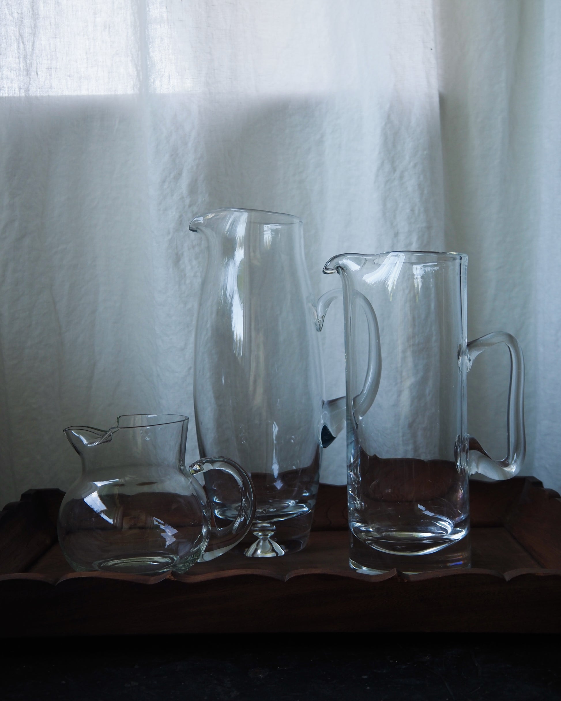 Vintage Midcentury Tall Glass Pitcher
