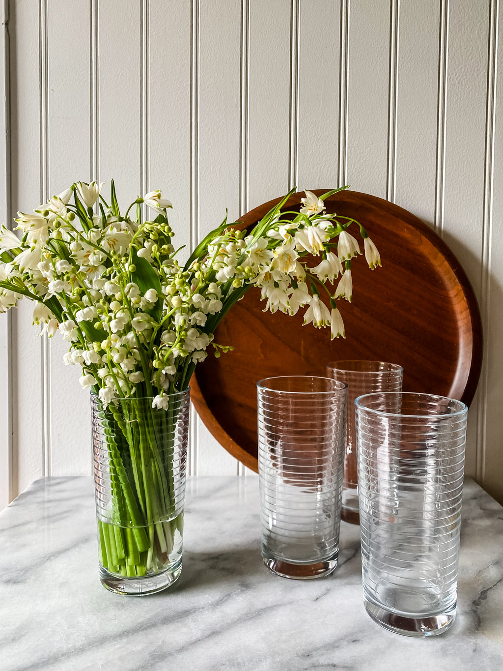 Ribbed Juice Glasses, set of four
