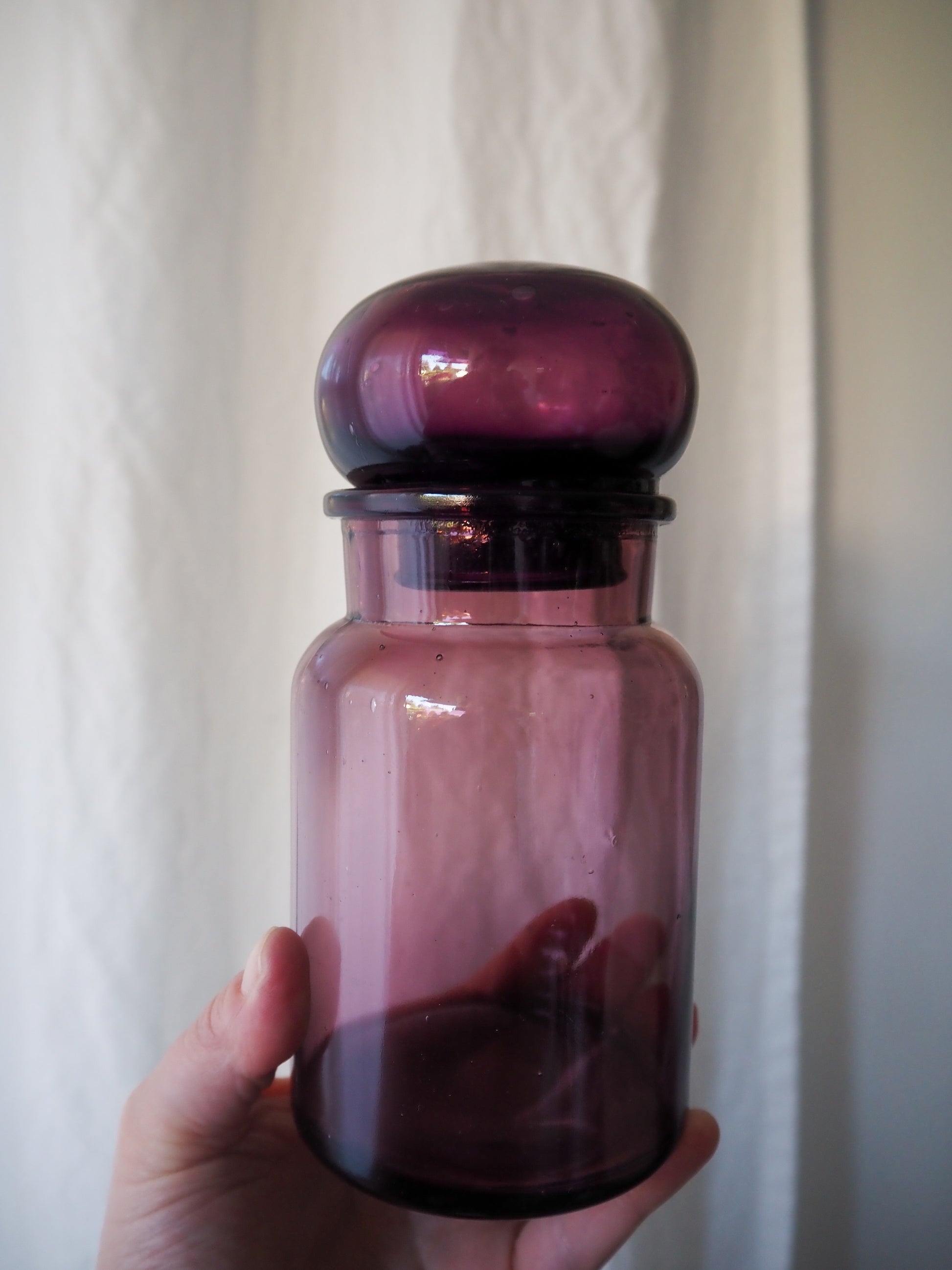Midcentury Amethyst Glass Apothecary Jar