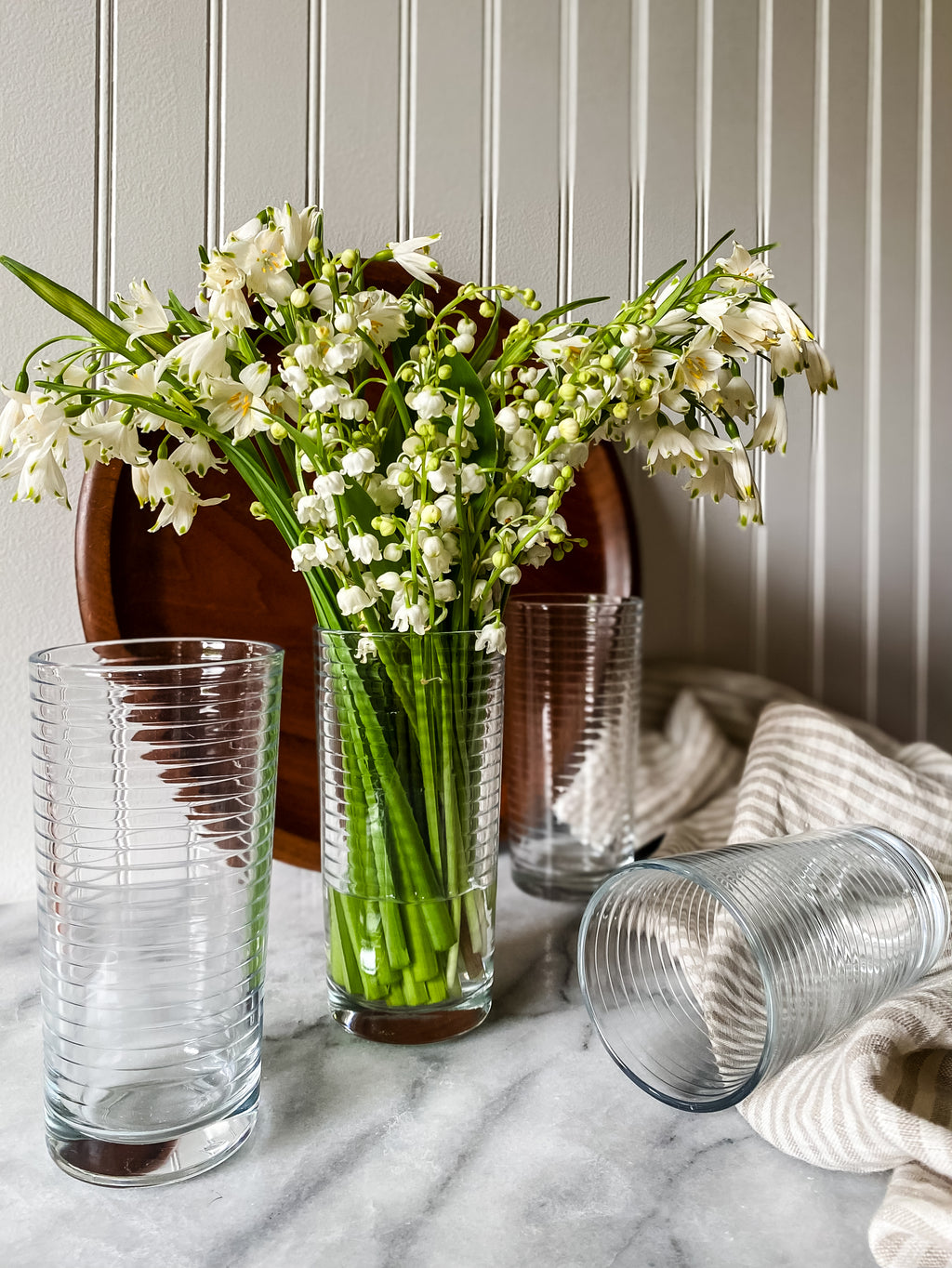 Ribbed Juice Glasses, set of four