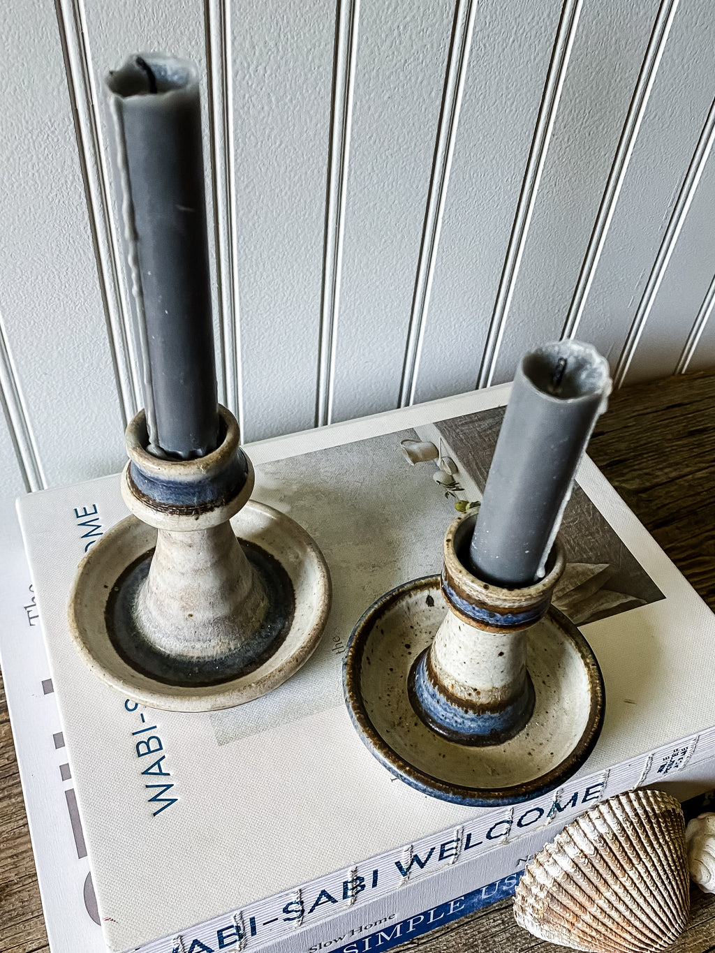 Studio Pottery Candlesticks by Mary Hedges