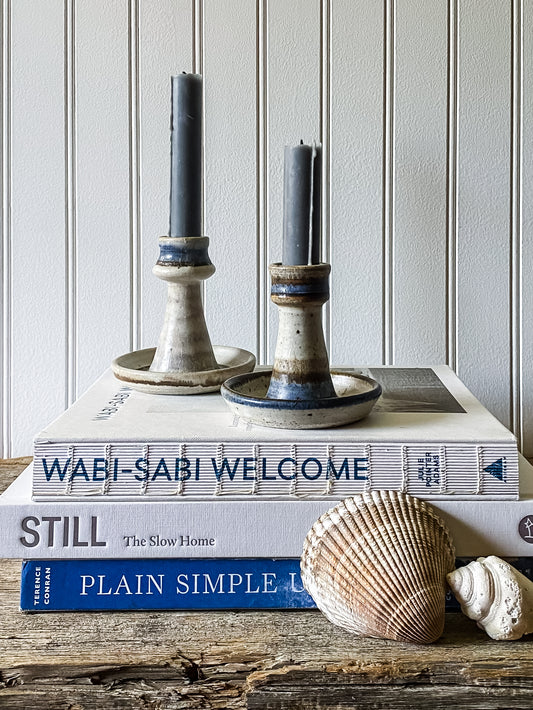 Studio Pottery Candlesticks by Mary Hedges