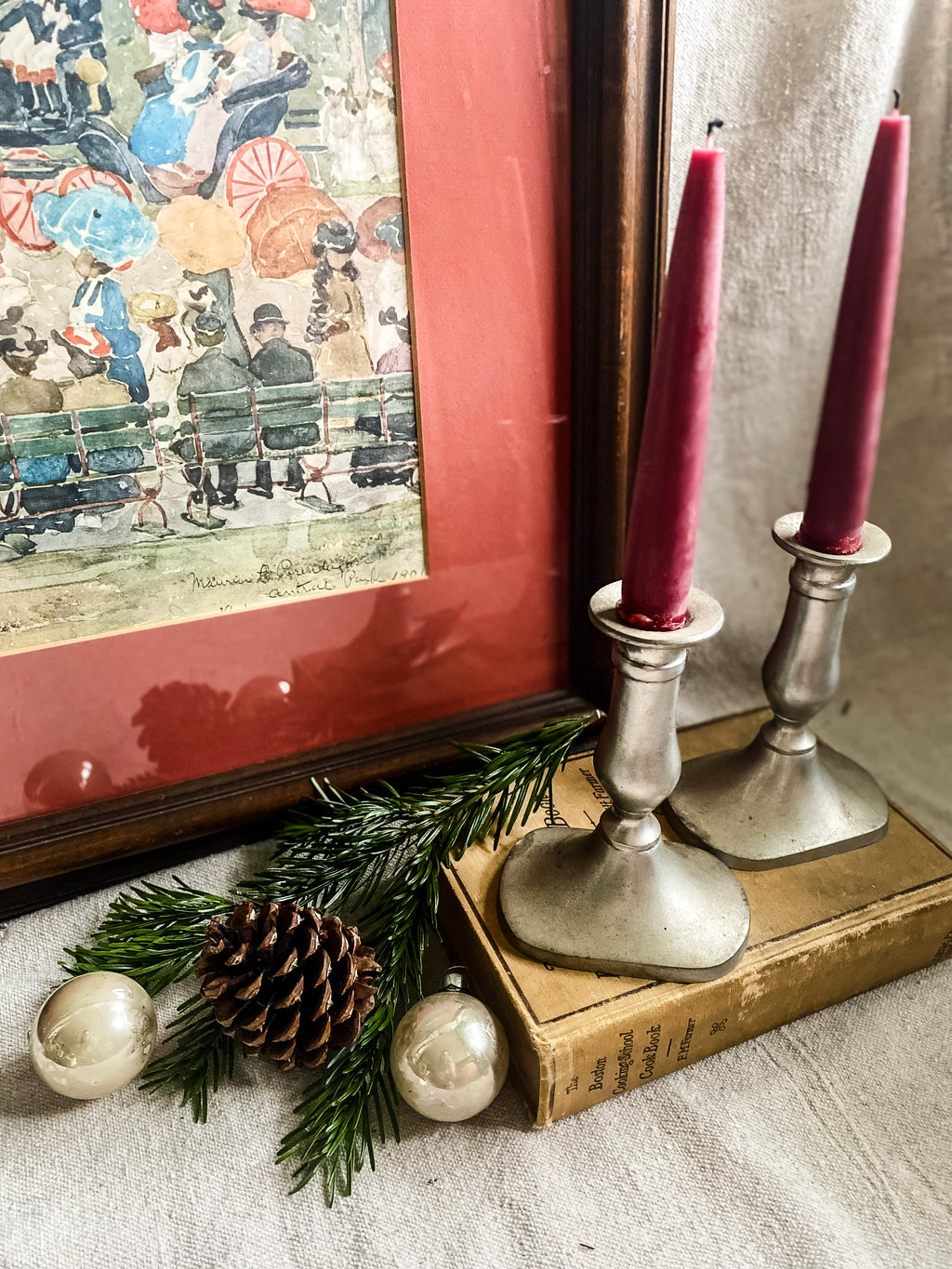 Williamsburg Stieff Pewter Candlestick Pair