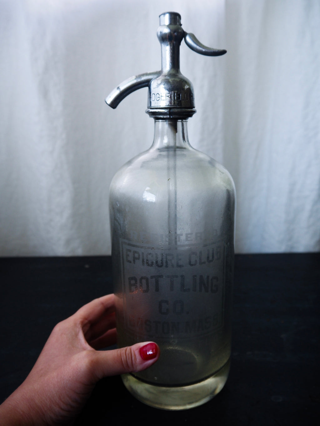 Antique Seltzer Bottle, Epicure Club Bottling Co., Boston