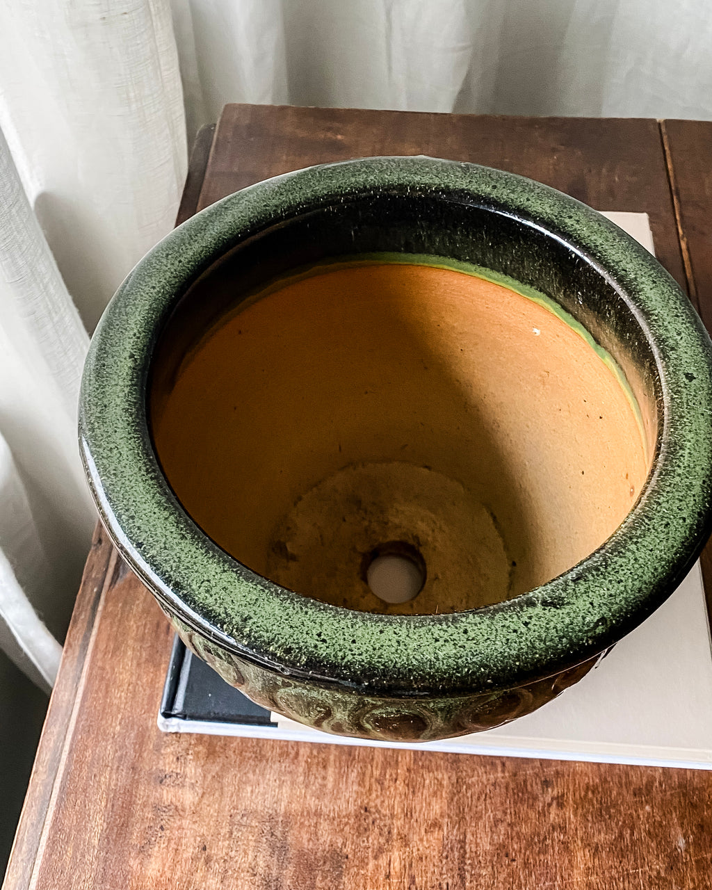 Green Ceramic Planter